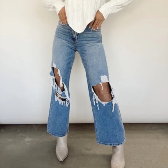 lane 201 Denim - Lane 201 Distressed Dad Jeans- 30